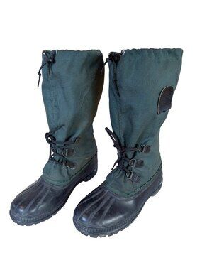 Sorel Kaufman Insulated Lined Winter Green Snow Boots Size 11 ** Vintage